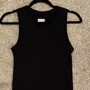Athleta Black Ribbed Tank Top